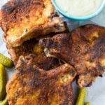 Fried Pork Chops with Pickle Juice Gravy