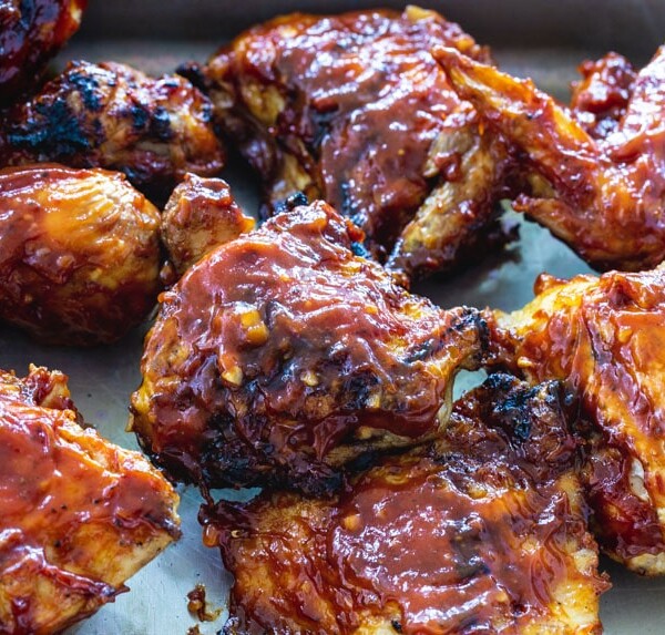 BBQ Grilled Chicken in a pan