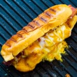 Grilled Cheese Hot Dogs on a grill pan.