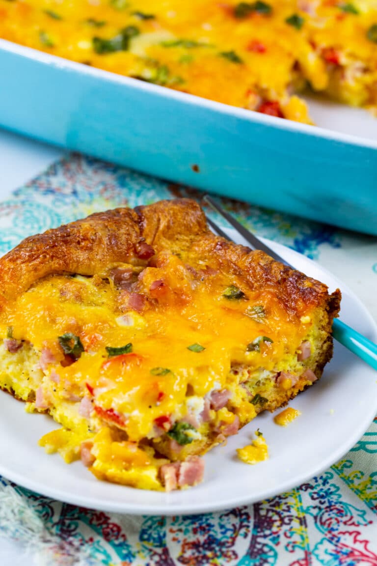 Ham and Cheese Crescent Breakfast Casserole - Spicy Southern Kitchen