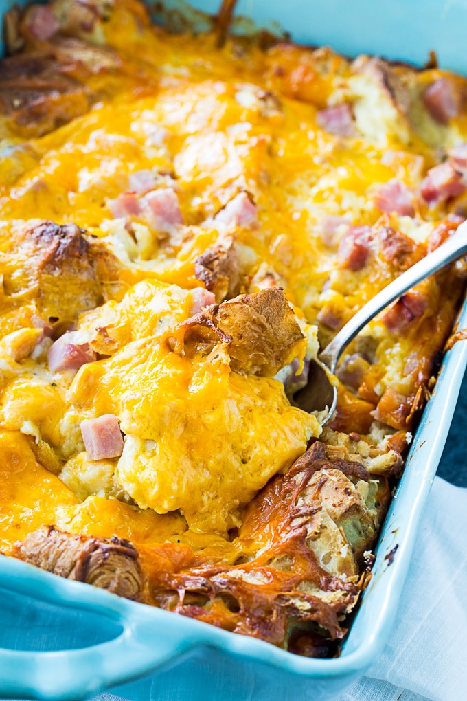 Ham and Cheese Croissant Casserole 