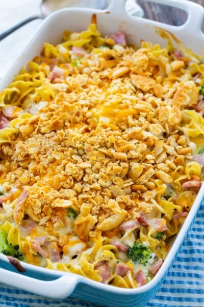 Ham and Noodle Casserole with Broccoli - Spicy Southern Kitchen