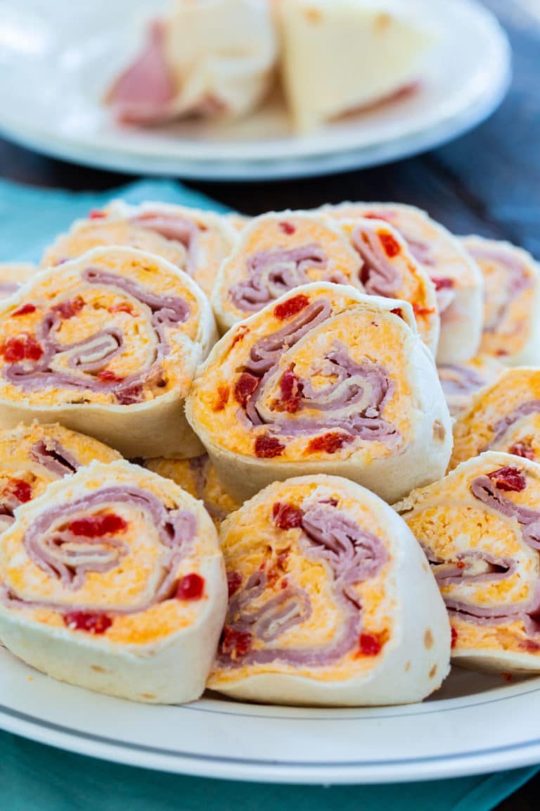 Ham and Pimento Cheese Pinwheels - Spicy Southern Kitchen