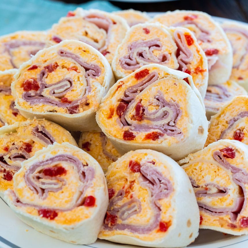 Ham and Pimento Cheese Pinwheels - Spicy Southern Kitchen