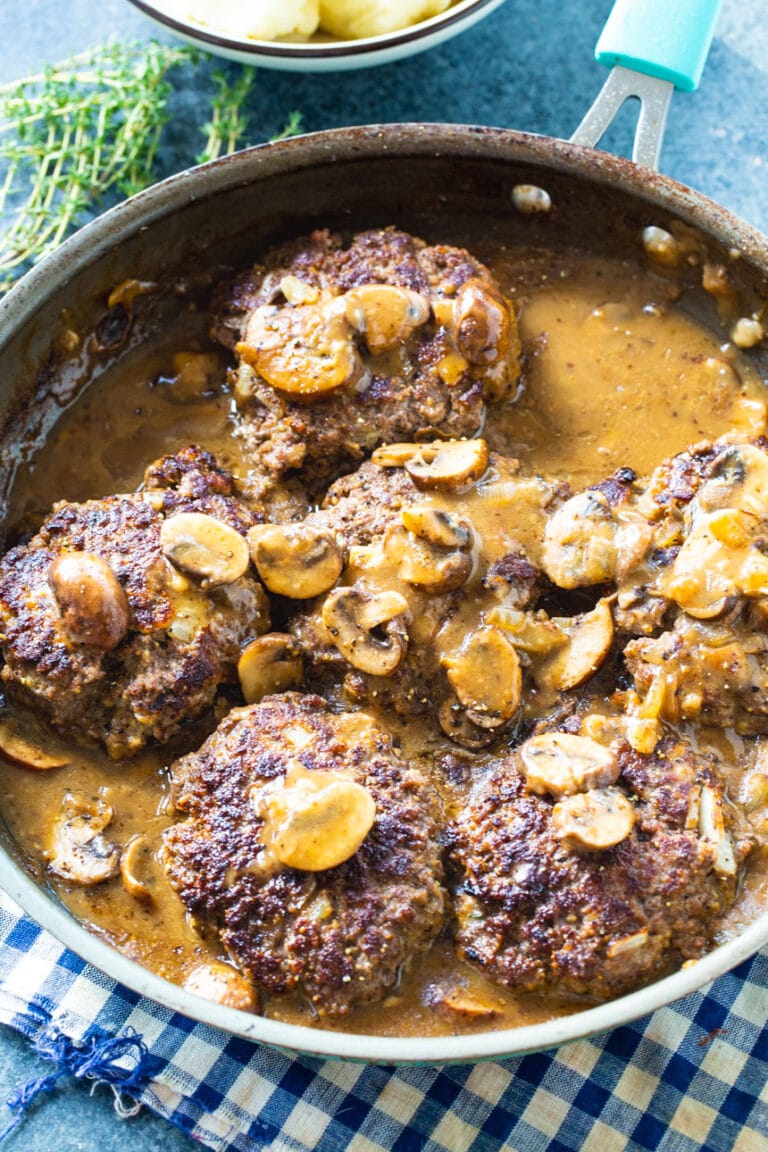 Hamburger Steaks with Mushroom Gravy Spicy Southern Kitchen