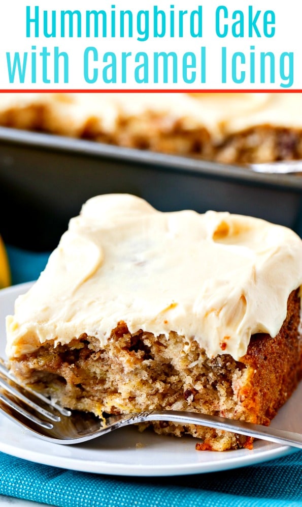 Hummingbird Sheet Cake with Caramel Icing