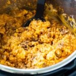 Cheesy Ground Beef and Rice cooked in an Instant Pot
