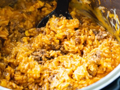 Instant Pot Cheesy Ground Beef and Rice THIS IS NOT DIET FOOD