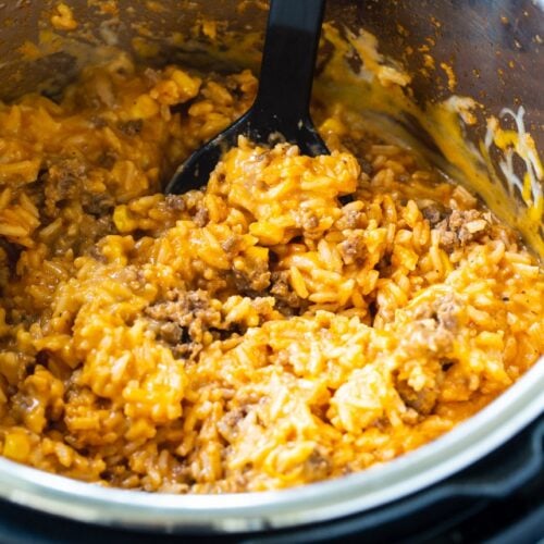 Instant Pot Cheesy Ground Beef and Rice - Spicy Southern Kitchen