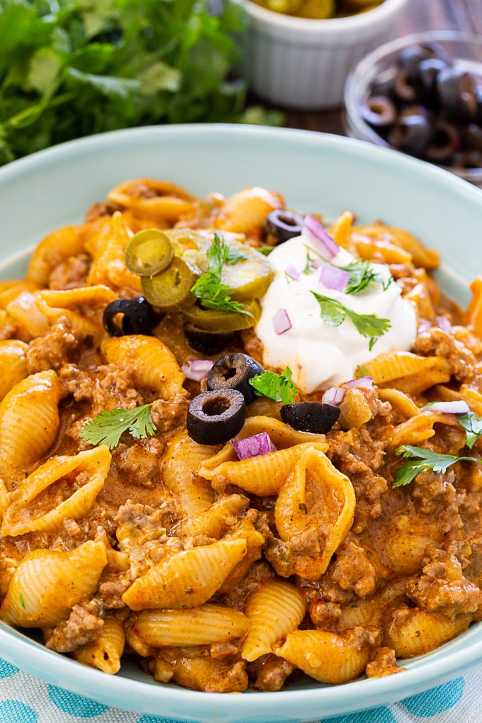 Instant Pot Cheesy Taco Pasta - Spicy Southern Kitchen