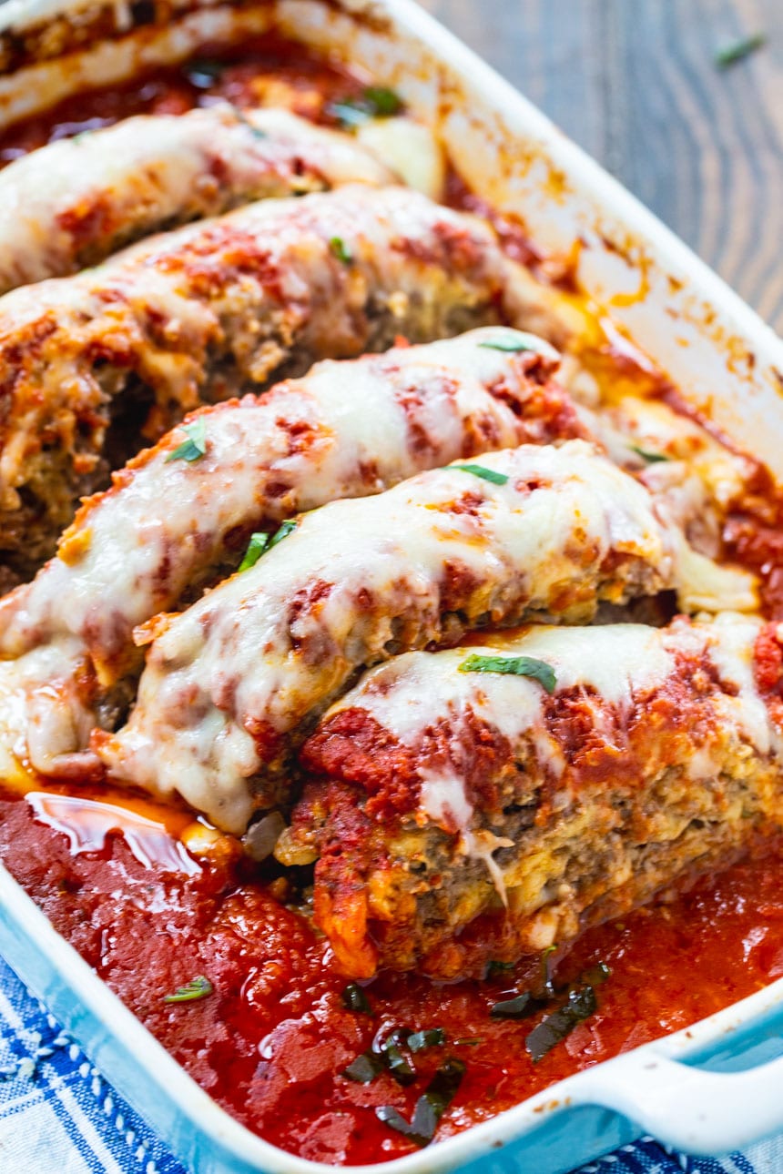 Italian Meatloaf with melted Fontina cheese on top.