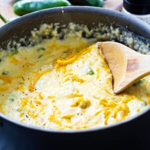 Jalapeno Cheddar Grits in a large pot.