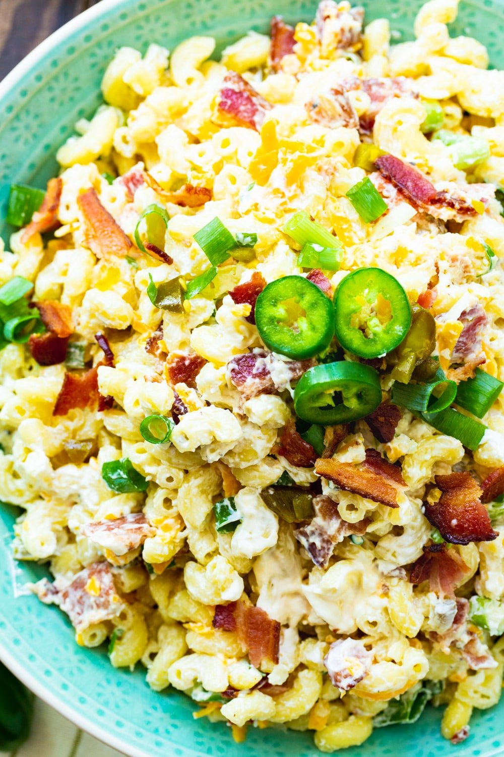 Close-up of pasta salad