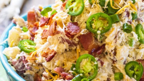 Jalapeno Popper Potato Salad featuring @Heath Riles Garlic Jalapeno Ru