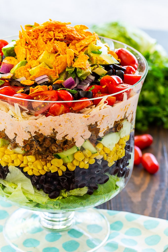 Layered Taco Salad - Spicy Southern Kitchen