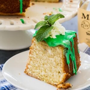 Mint Julep Cake with mint glaze
