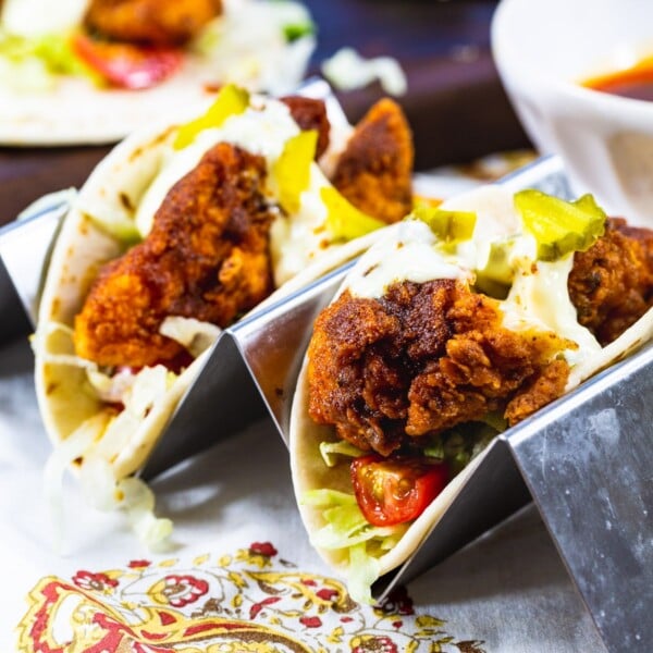 Two Nashville Hot Chicken Tacos