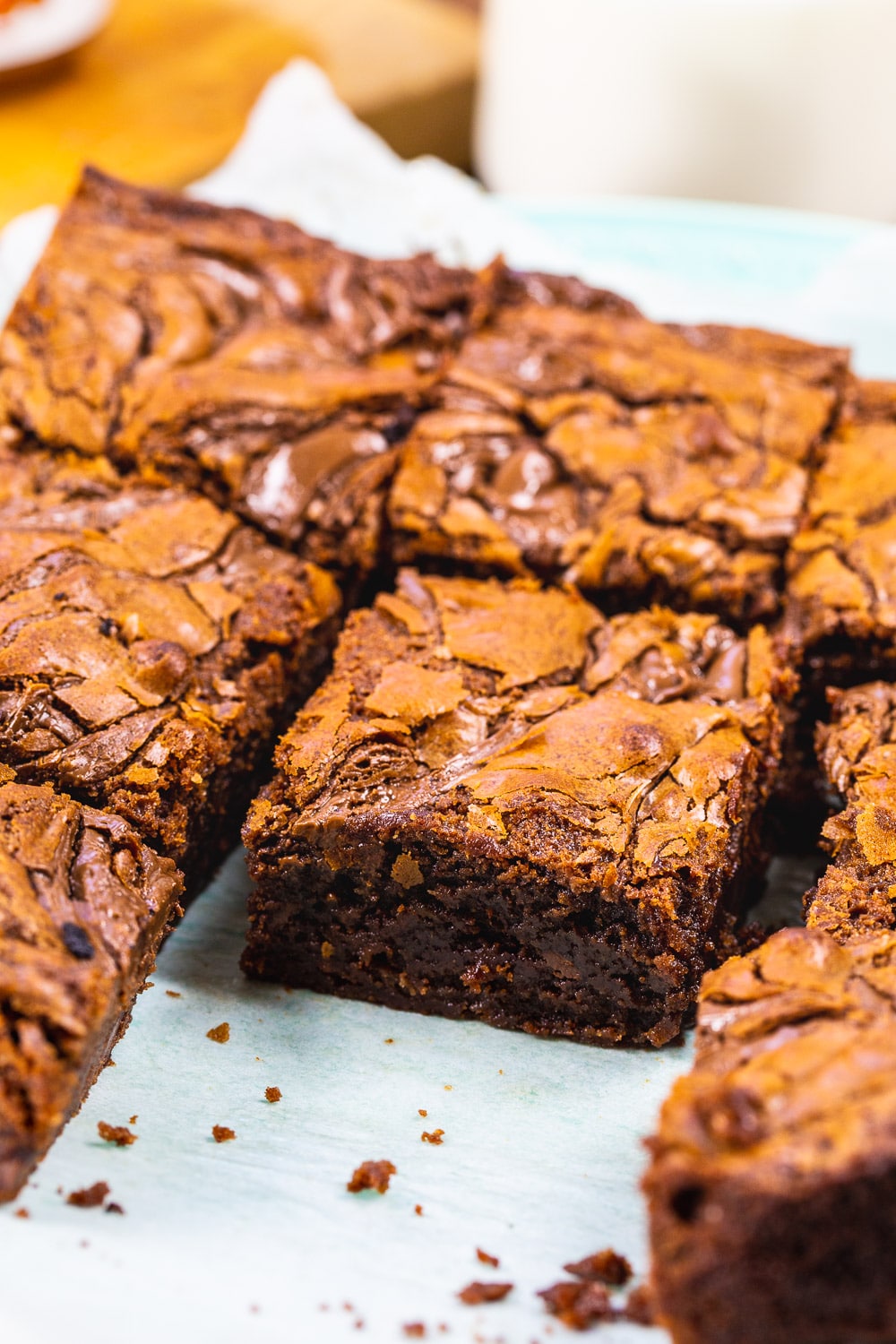 Close-up of Nutella Brownies.