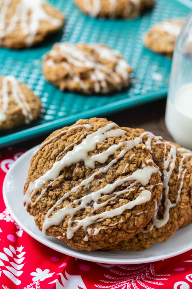 Oatmeal Spice Cookies with Maple Glaze Spicy Southern Kitchen