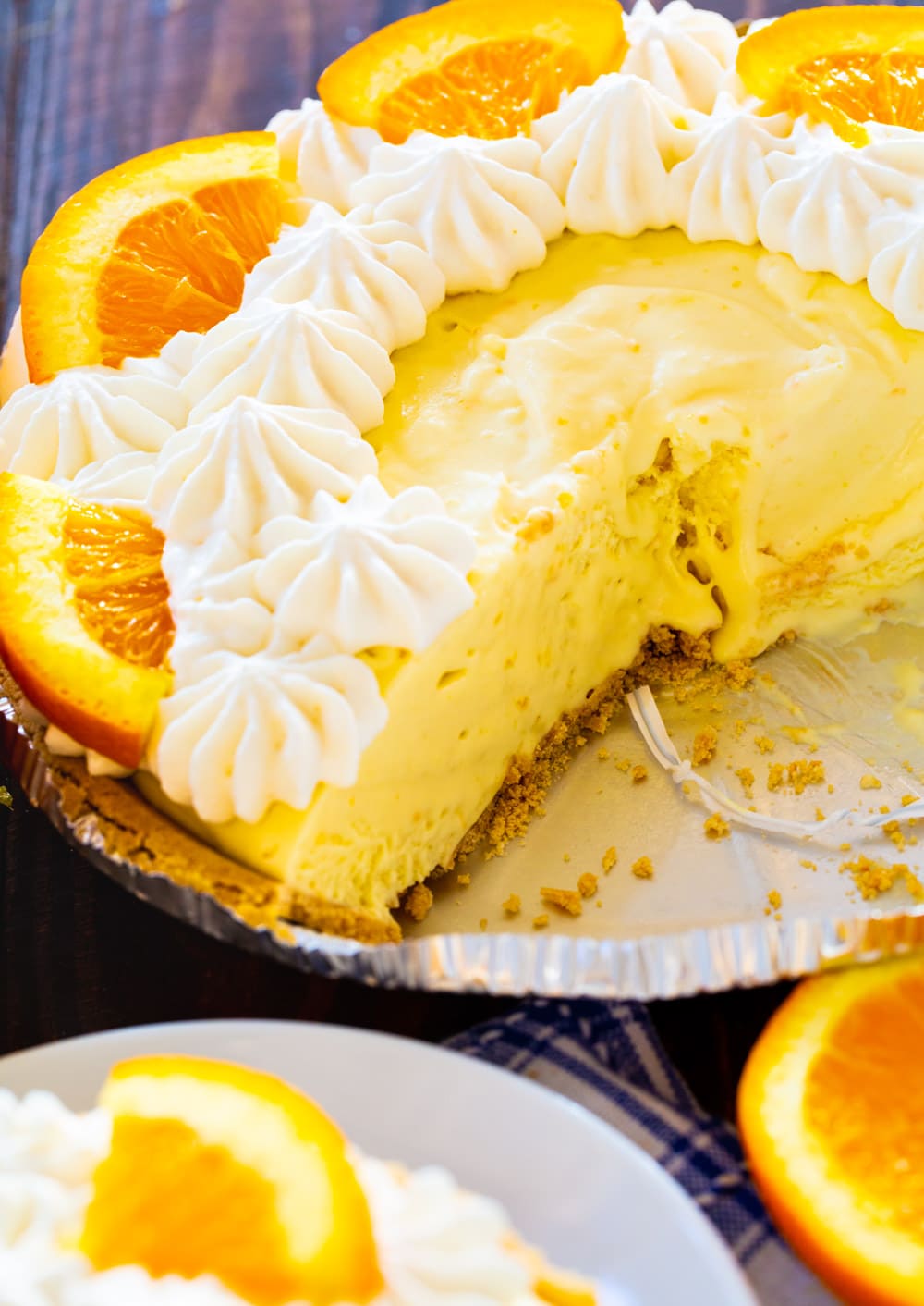 Orange Creamsicle Pie in pie pan.