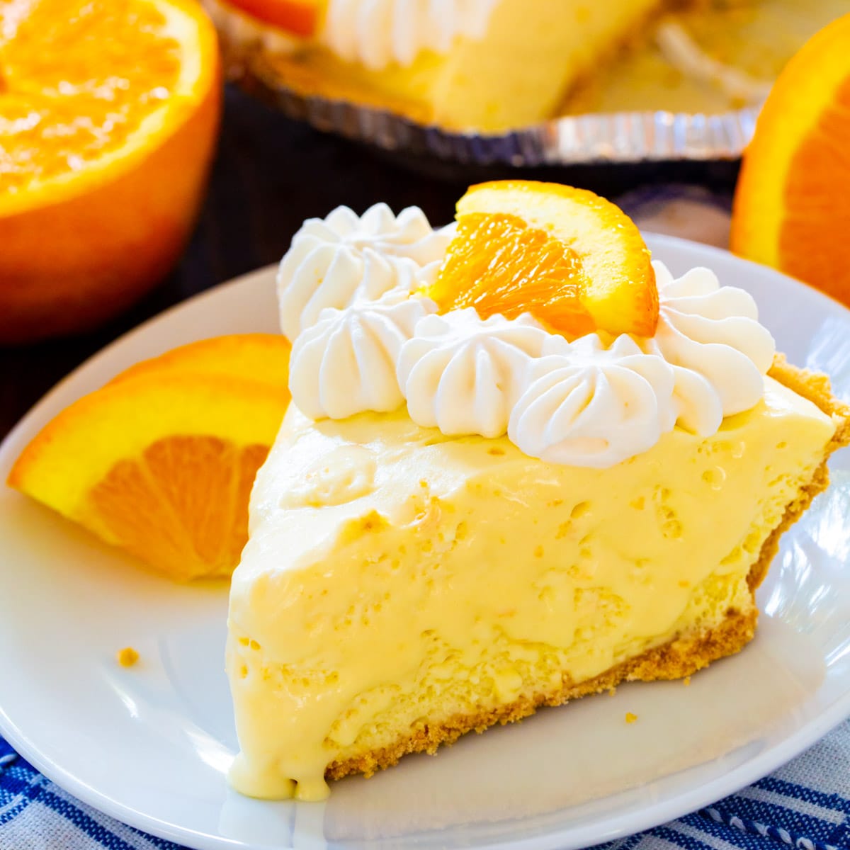 Slice of Orange Creamsicle Pie