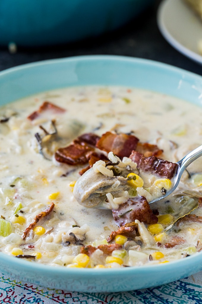Oyster and Wild Rice Soup 