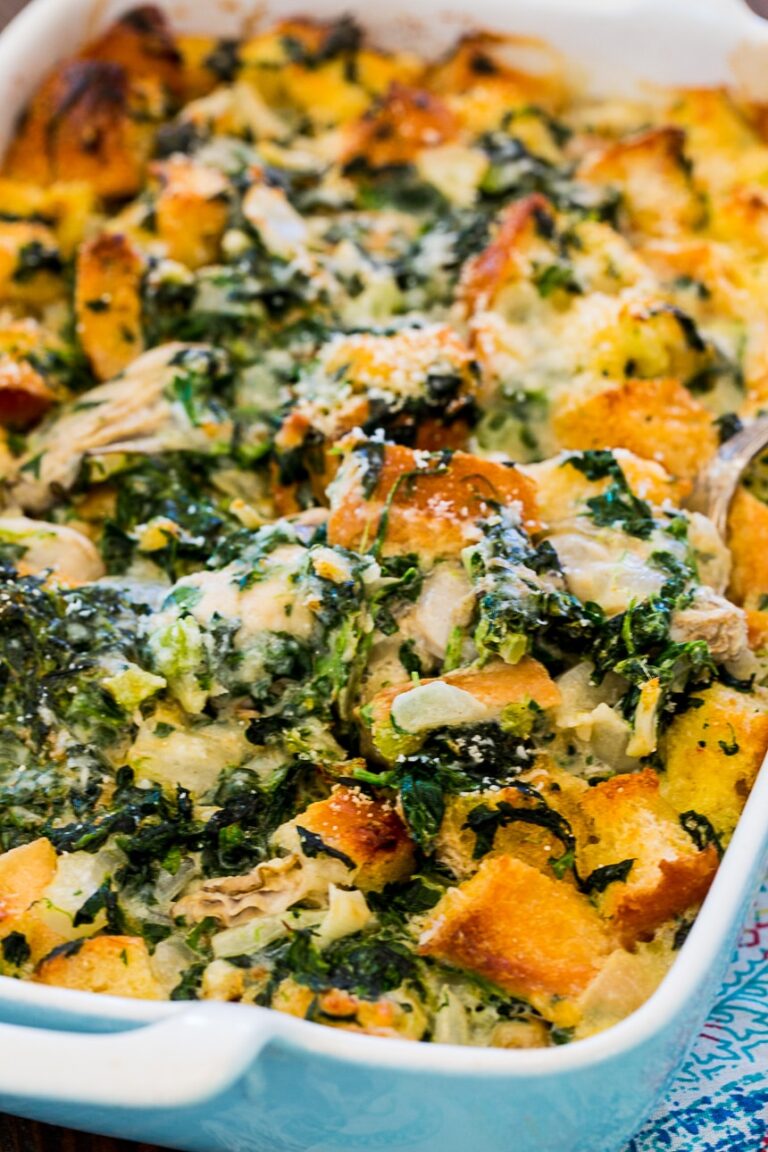 Oysters Rockefeller Bread Pudding - Spicy Southern Kitchen