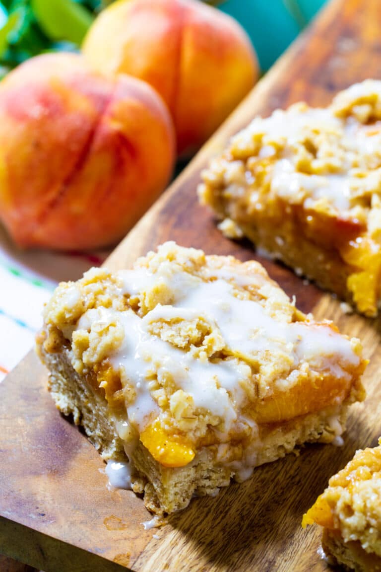 Peach Cobbler Bars Recipe Spicy Southern Kitchen