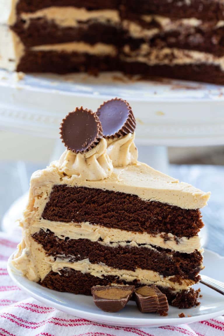 slices of Peanut Butter Cup Cake