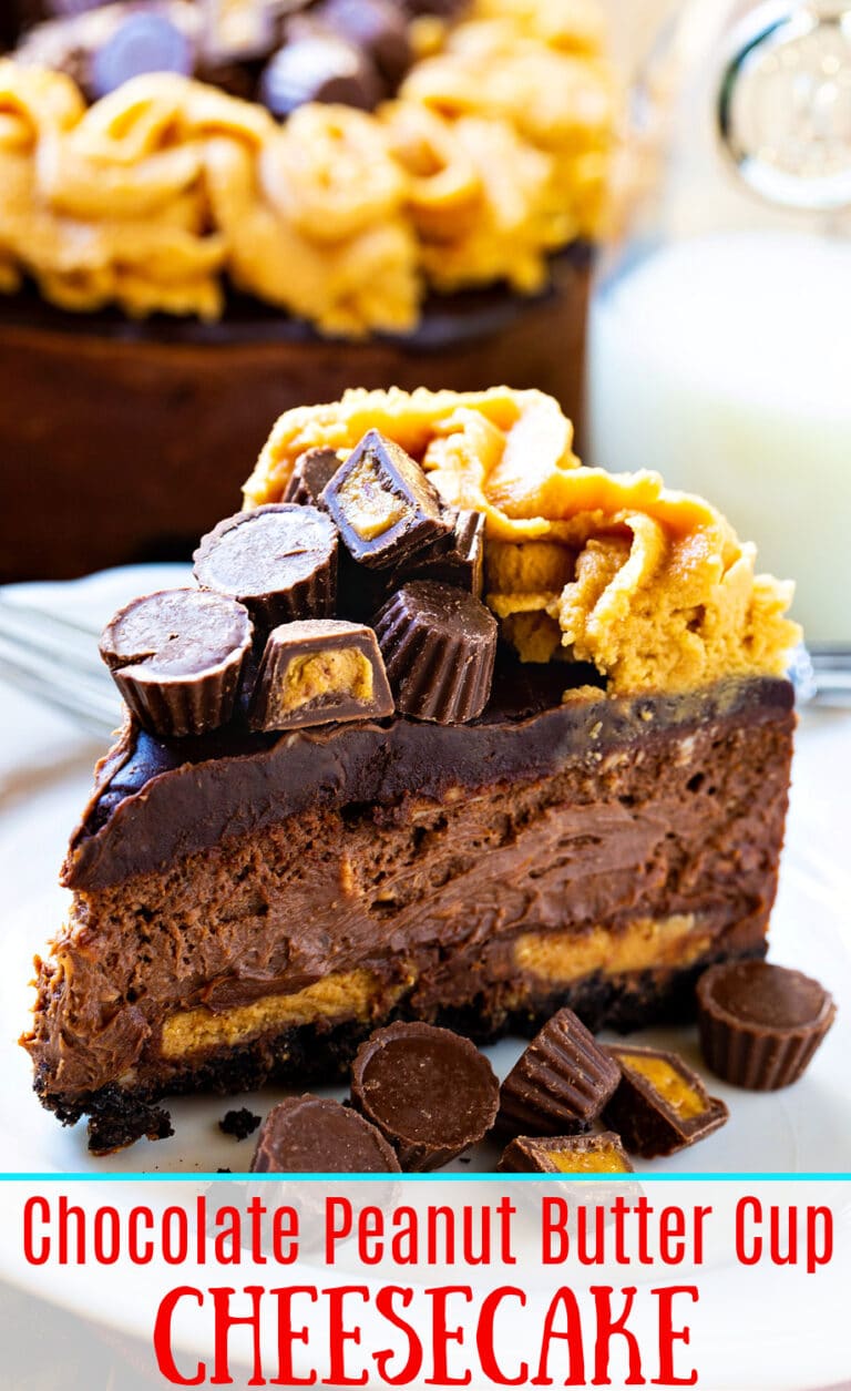 Chocolate Peanut Butter Cup Cheesecake - Spicy Southern Kitchen