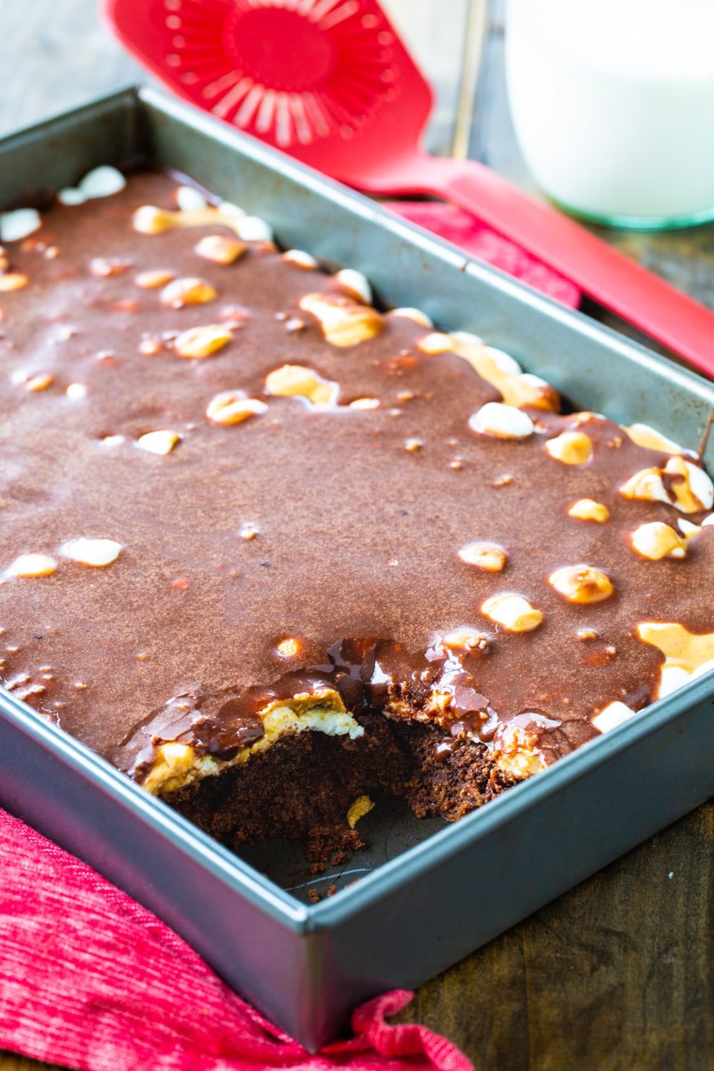 Brownies in a 9-13-inch baking pan.