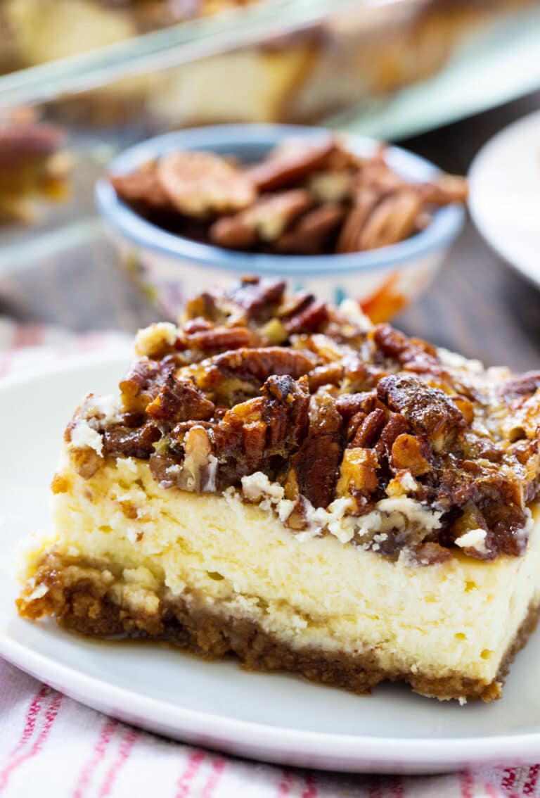 Pecan Pie Cheesecake Bars - Spicy Southern Kitchen