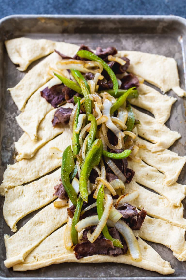 Philly Cheesesteak Crescent Braid, Recipe