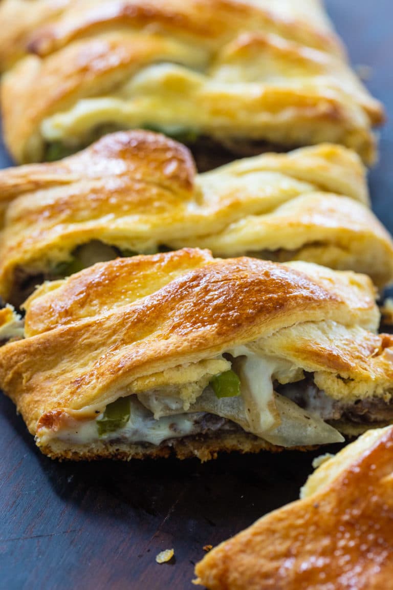 Cheese Steak Crescent Braid