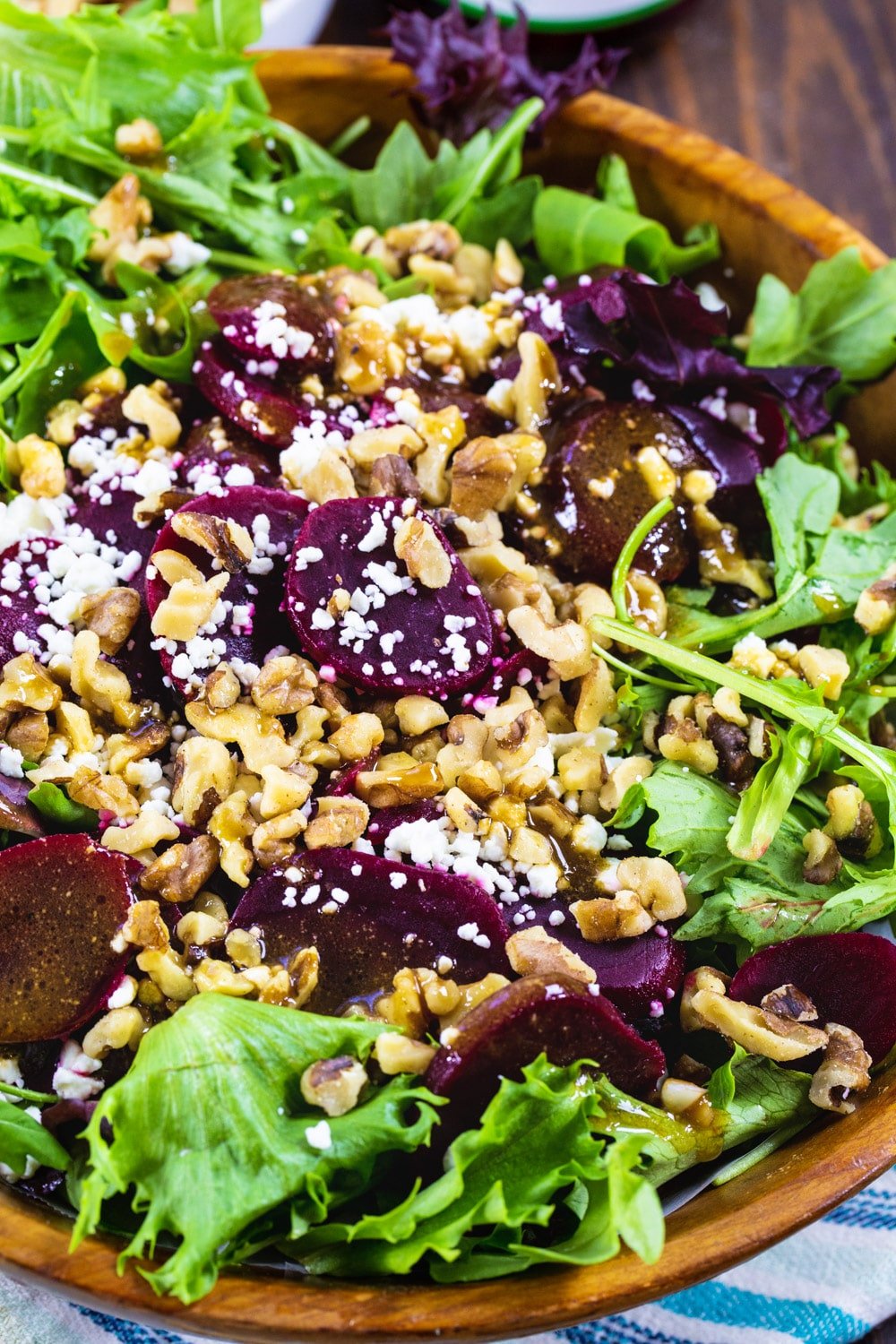 Close-up of Pickled Beet Salad.