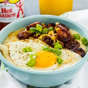 Cheese Grits Bowls with Smoked Sausage