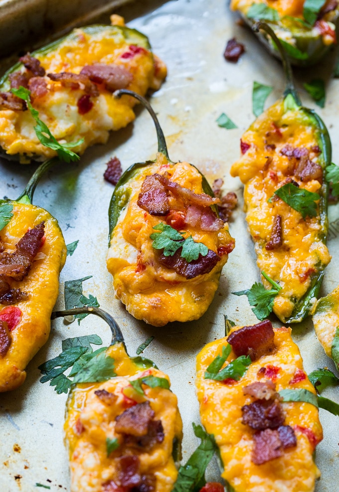 Pimento Cheese Stuffed Jalapenos make a spicy appetizer.