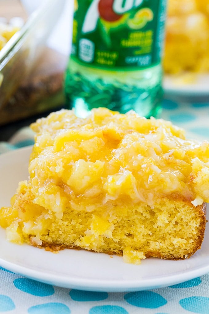 Pineapple 7-Up Cake baked in a 9x13-inch pan