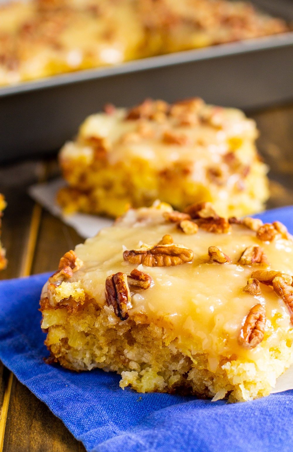 Two Slices of Pineapple Sheet Cake.