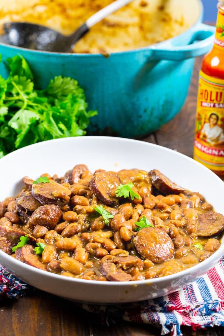 Pintos and Sausage Spicy Southern Kitchen