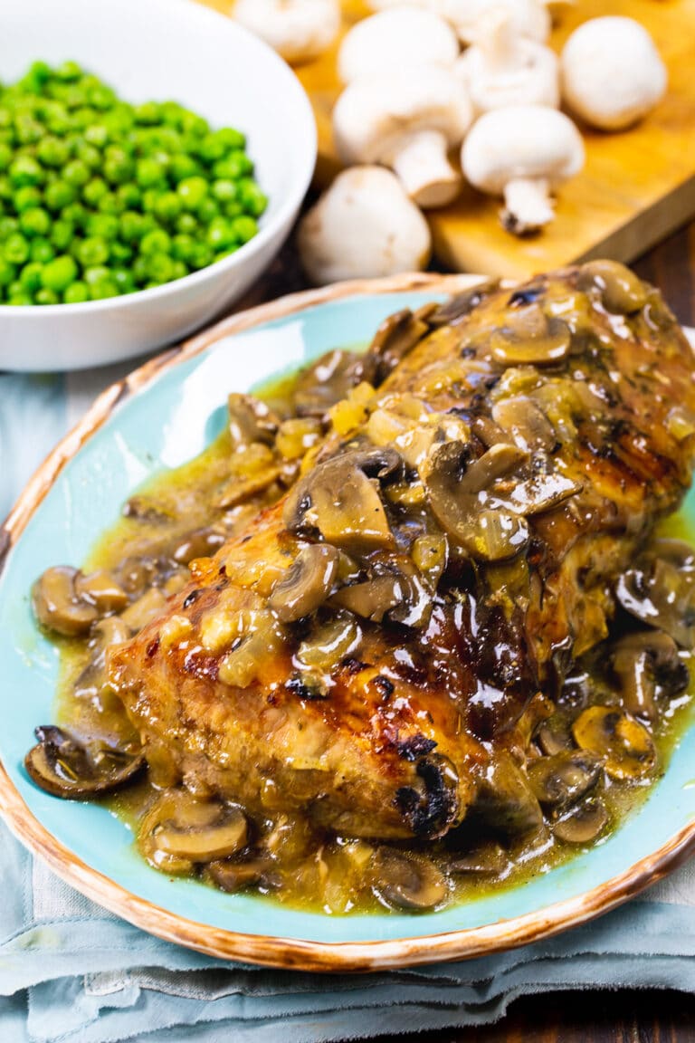 Roasted Pork Loin with Mushroom Gravy Spicy Southern Kitchen