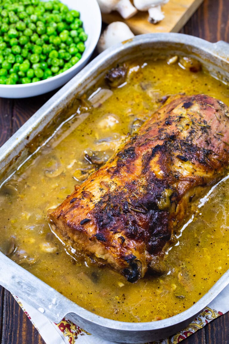 Roasted Pork Loin with Mushroom Gravy Spicy Southern Kitchen