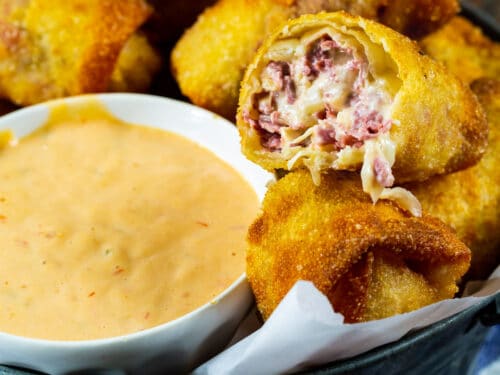 Baked Reuben Egg Rolls • Curious Cuisiniere