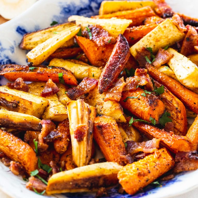 Roasted Carrots and Parsnips with Bacon
