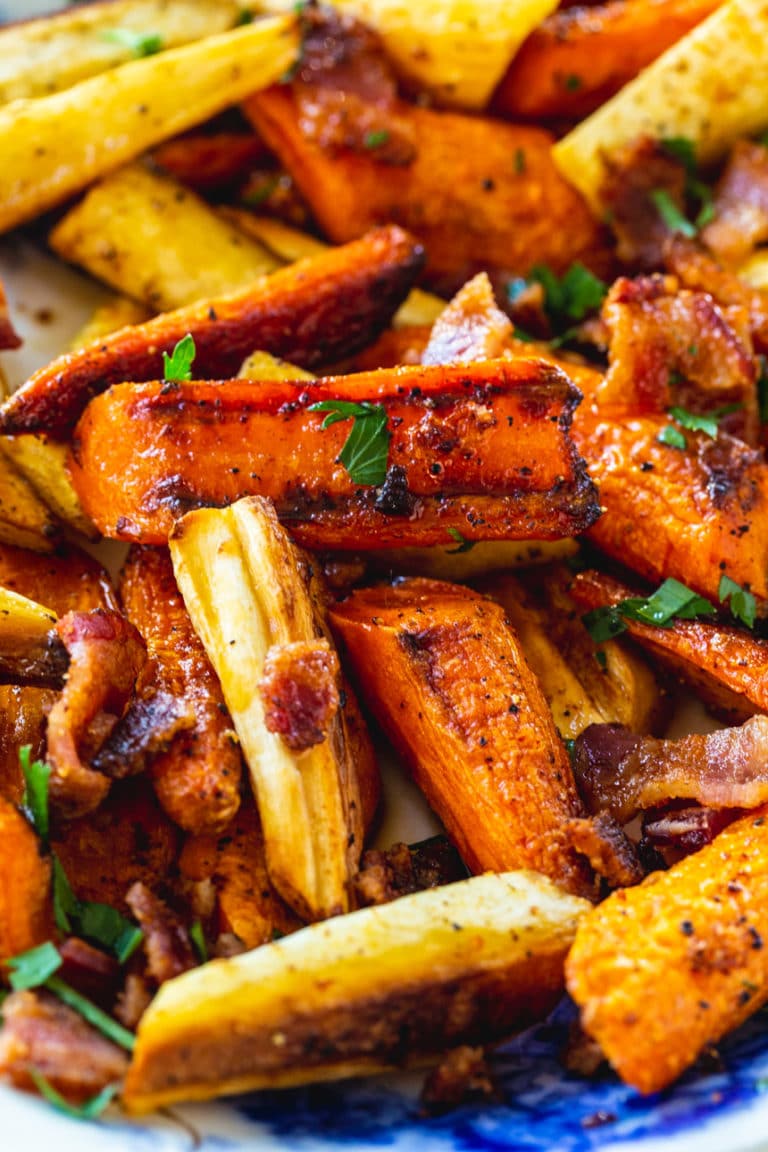 Roasted Carrots and Parsnips with Bacon