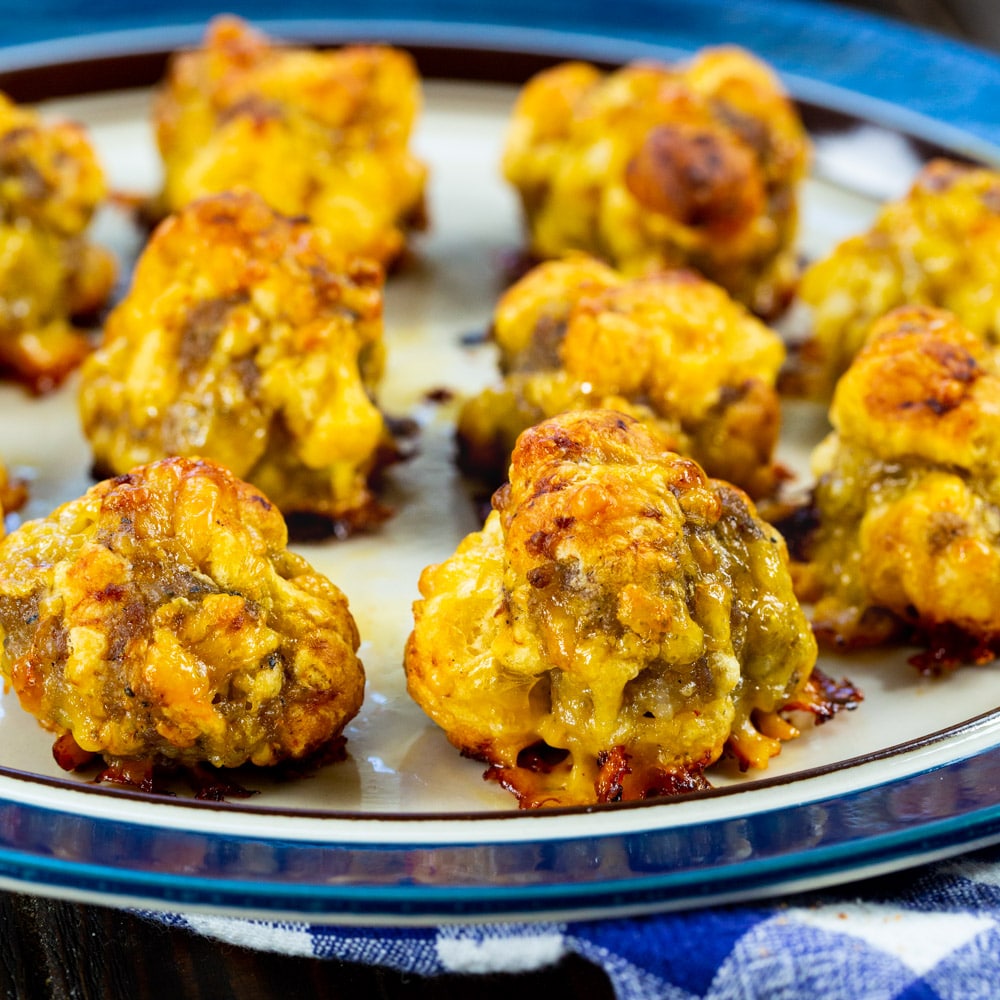 Sausage Crescent Balls on a plate.