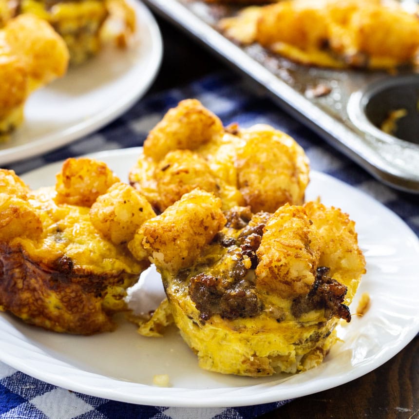 Sausage and Cheese Tater Tot Cups