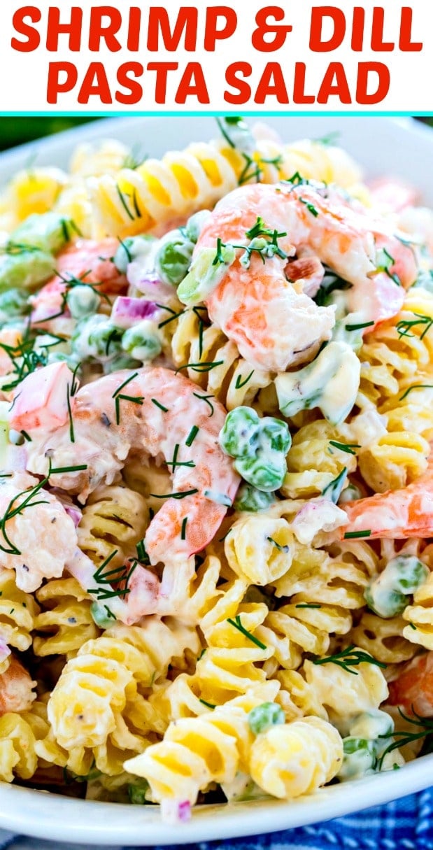 Shrimp and Dill Pasta Salad close-up