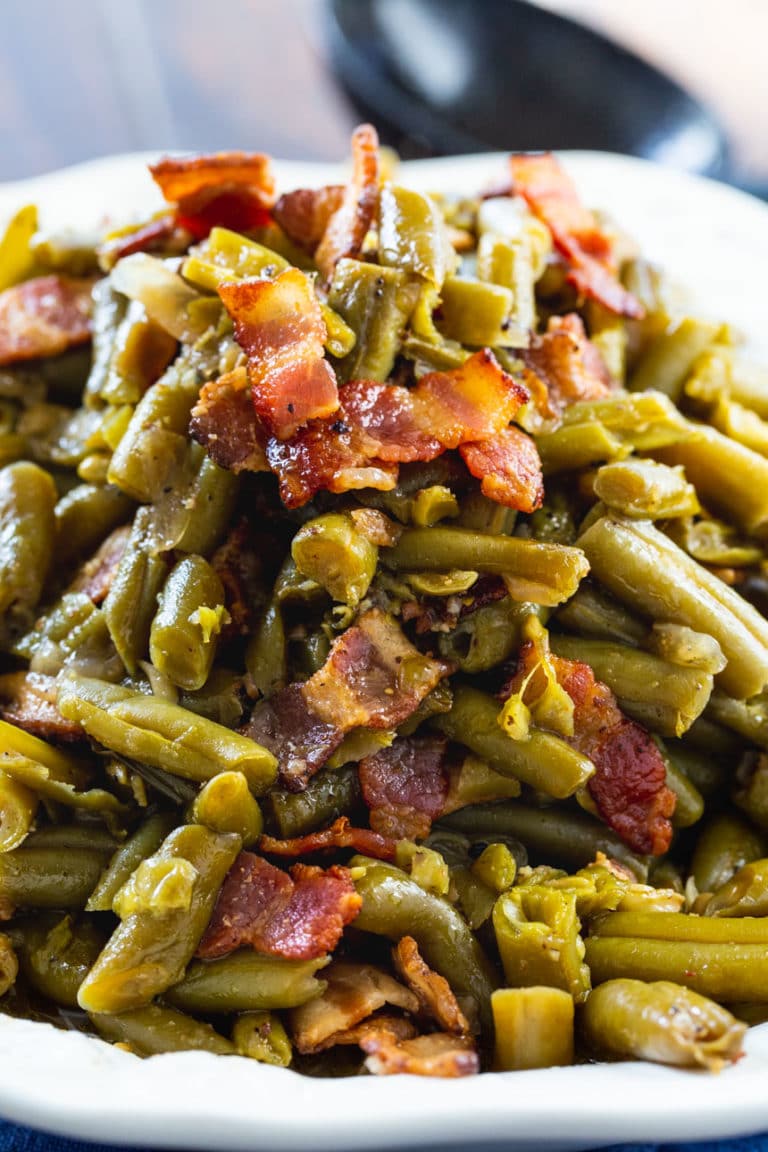 Crock Pot Buttery Bacon Green Beans - Spicy Southern Kitchen