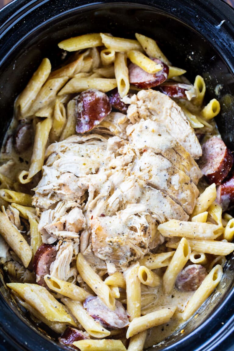 Slow Cooker Cajun Chicken Alfredo With Sausage Spicy Southern Kitchen 3567